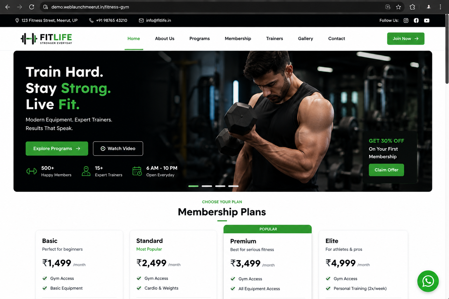 Gym demo preview